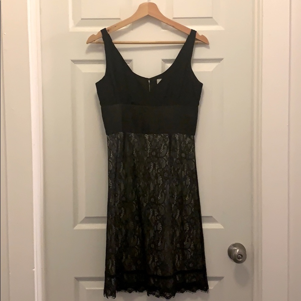 Anthropologie black silk lace dress, never worn